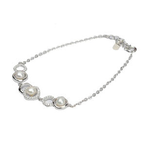 S925 Silver DIY Pearl Semi-Precious Stone <b>Bracelet</b> European American Fashion Bread <b>Bead</b> <b>Bracelet</b> Accessories for Women - Product Image 5