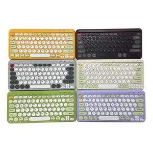 사용자 정의 bt tastatur 독일어 drahtLosa tastatur 미니 울트라 슬림 무선 태블릿 키보드 라운드 키 휴대용 무선 키보드