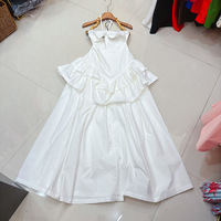 Robe longue décontractée à licou pour femme, sans manches, à volants, patchwork, taille haute, unie, élégante, pour soirée, vente en gros d'usine