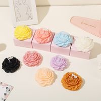 Lilin Bunga Peony Mewah Buatan Tangan dari Lilin Kedelai Aroma Padat Aromaterapi untuk Udara Segar di Dalam Ruangan Hadiah Hari Ibu