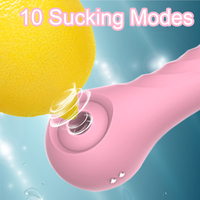 Saugender, Klopfender und Vibrierender 3-in-1 Silikon+ABS Vibrator-Stab für Frauen Klitoris-Stimulation Brustwarzen-Massagegerät IPX5 Wasserdicht USB
