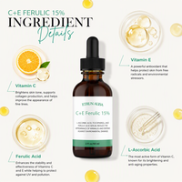 Label privé 15% vitamine C E sérum éclaircissant blanchissant estompe les dommages du soleil soin des taches brunes élimination des imperfections sérum à l'acide férulique