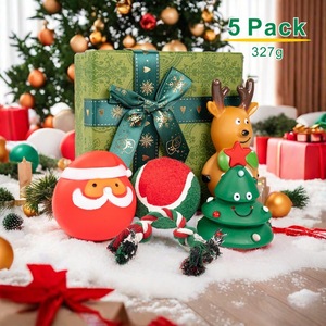 Juicepet Paquete Múltiple al Por Mayor de Juguetes Masticables para Perro de Navidad, Accesorios para Mascotas de Vinilo Duradero y Cuerda TPR; Set de Regalo para Perros para la Temporada Navideña - Product Image 6