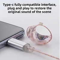 Grosir Pabrik HiFi Metal Tipe-C+3.5mm Kabel 1.2m Earphone In-Ear Berkabel Konektor Dapat Diganti Gaming Musik Akrilik Silikon