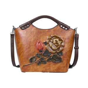 Bolso Tote de Gran Capacidad para Mujer, Estilo Vintage Retro, de Cuero Genuino de Primera Capa, con Cierre de Cremallera, Forro de Poliéster - Product Image 1