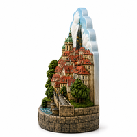 Estatua en Miniatura de Resina del Horizonte de Praga, Puente Carlos, Iglesia de Tyn, Modelo de Paisaje, Recuerdo Turístico de la República Checa
