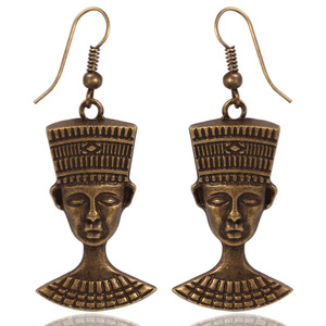 Pendientes Colgantes con Rostro de Faraón Egipcio, Aleación Chapada en Bronce Antiguo, Pendientes de Moda Unisex - Product Image 1