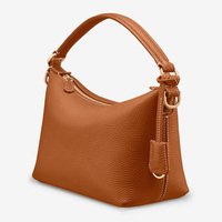 Sac fourre-tout décontracté de luxe en cuir véritable pour femme avec logo personnalisé, fermeture éclair et bandoulière réglable