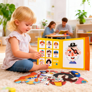 หนังสือกิจกรรมเปลี่ยนสีหน้าแม่เหล็ก ของเล่นเสริมพัฒนาการแบบมอนเตสซอรี่ - Product Image 2