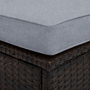 <span class=keywords><strong>Set</strong></span> di Mobili da Esterno Contemporaneo in 5 Pezzi con Tavolo in Vetro Temperato e Divano Semicircolare in Rattan PE Marrone - Product Image 4