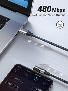 Cable USB C en Ángulo Recto UGREEN de 60W 3A, Cable USB C a USB C de 90 Grados para iPhone Serie 15, Cargador Rápido de 60W - Product Image 3