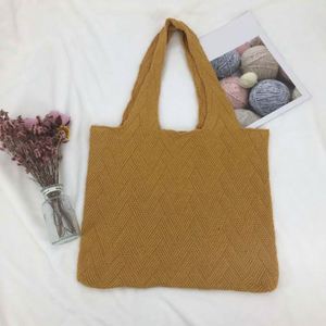 Fashion Handbag Crochet Shoulder Bag Large Capacity Wool Knitted Tote Bag - Product Image 5