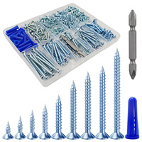 Kit d'Assortiment de Vis à Bois Revêtues d'Oxyde Noir Wensilon 385 Pièces |   Boîtes en plastique d'emballage de différentes tailles pour l'assemblage de meubles