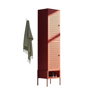 Modern Dual-Layer Solid Wood Durable Adjustable <b>Wall</b>-Mounted Living Room Use <b>Shoe</b> <b>Rack</b> Freestanding Entryway Cabinet - Product Image 1