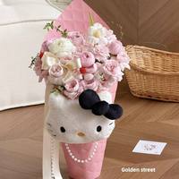 Série Qianjin Mi – Papier artistique écologique double face à texture rétro simple, motif dessin animé mignon pour la Saint-Valentin, pour arrangements floraux