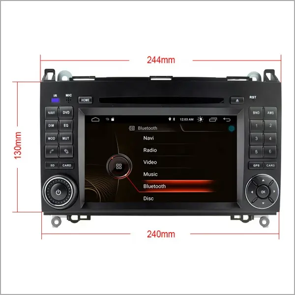 Araç DVD oynatıcı multimedya sistemi desteği direksiyon kontrolü android 9.0 araba radyo Mercedes-benz için W245/Vito/Sprinter yedek parçaları