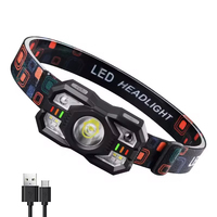 Nouvelle Lampe Frontale Intelligente à Induction, Portable pour l'Extérieur, Corps en Plastique ABS, Rechargeable par USB, Lampe de Camping LED