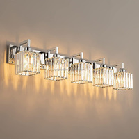 Lampes murales LED multi-têtes KangDuo, blanc chaud, en fer, style nordique moderne minimaliste, E26 AC 85-165V IP44, abat-jour en cristal pour salle de bain, garantie 3 ans