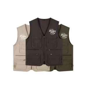 Chaleco de Trabajo Unisex para Verano, de Algodón Puro Resistente, con Múltiples Bolsillos, para Fotografía, Personalizable con Logotipo, Cierre de Cremallera - Product Image 1