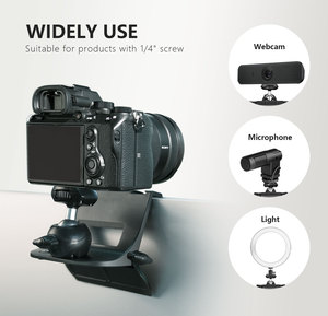 RAUBAY Monitor Top Camera Mount Clamp, Hanging <b>Webcam</b> Stand with 1/4" Screw, Suitable for Flat-Screen Monitors - Product Image 4