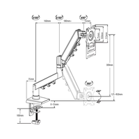 Soporte de Monitor Portátil de Alta Calidad para Escritorio, Brazo Ajustable y Resistente para un Solo Monitor, con Abrazadera para Escritorio