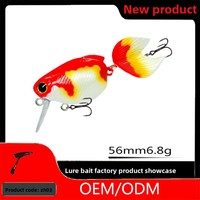 Leurre de pêche flottant Goldfish Crank 56mm 6.8g pour eau douce, leurre de surface artificiel dur pour achigan, wobblers, leurre pour perche