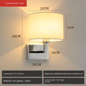 Modern Style E27 Base <strong>Rectangle</strong> Sconce <strong>Lamp</strong> <strong>Fabric</strong> <strong>Shade</strong> Bedside Wall LED Light Source Aluminum Copper Golden for Hotel Bathroom - Product Image 5