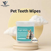 VELTRONA Lingettes humides pour animaux de compagnie, nettoyantes, désodorisantes et de toilettage, pour le nettoyage en profondeur des dents, des oreilles et des doigts, en spunlace doux, pour bain d'eau