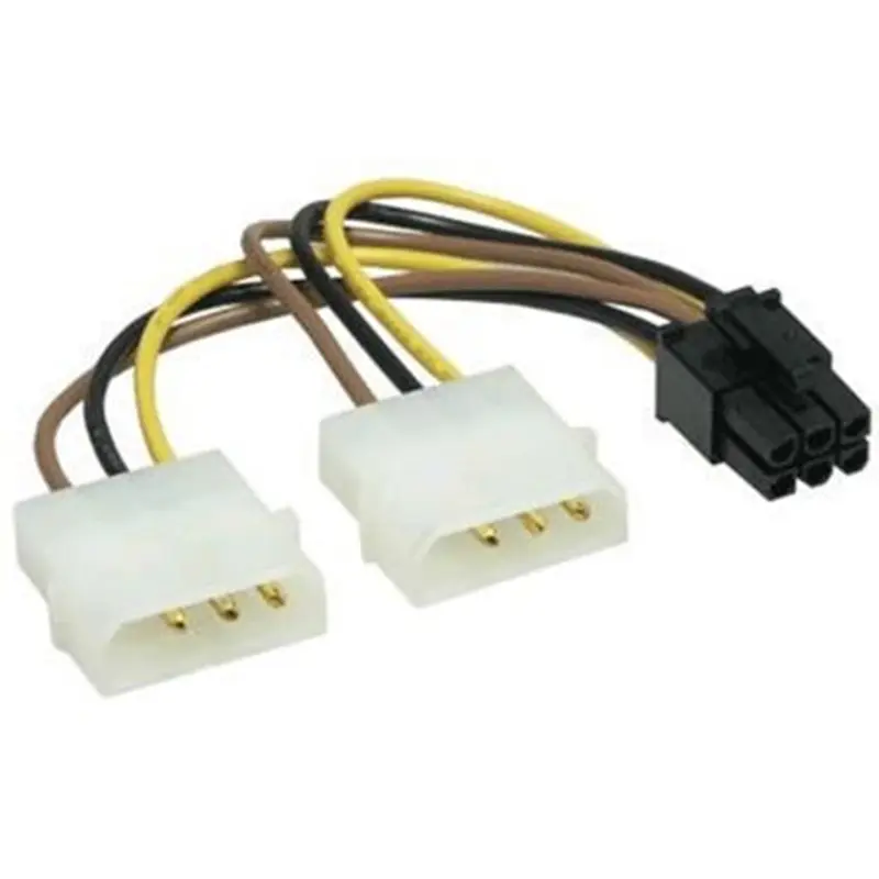 2 IDE çift 4pin Molex IDE erkek 6 Pin dişi PCI-E Y Molex IDE güç kablosu adaptörü konektörü video kartları