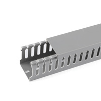 Goulotte de câblage PVC 25x25 pour gestion de câbles de rack de serveur, gris, à fente ouverte, pour câbles industriels