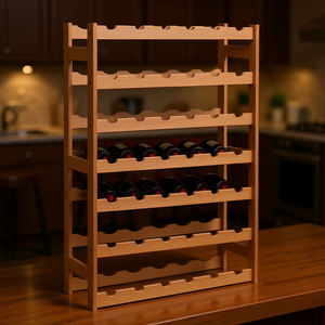 Moderno Estante de Madera para Vino con Capacidad para 42 Botellas, Soporte de Almacenamiento y Exhibición Resistente para Uso en el Hogar, Bar o Fiestas - Product Image 2