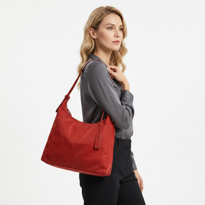 Sac messager vintage rouge en cuir PU grande capacité, sac à bandoulière avec fermeture éclair et sangle unique pour les voyages quotidiens - Product Image 5