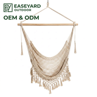 Silla colgante de malla tipo hamaca con cuerda, de algodón suave, para porche, patio, dormitorio, interior y exterior