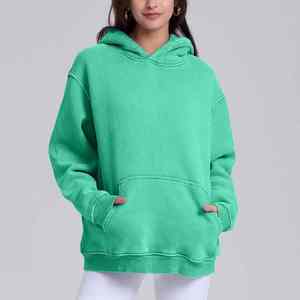 Mujeres de gran tamaño Parejas Heavyweight Vintage Acid Wash Hoodie Cotton Fleece Hoodies para mujeres - Product Image 3