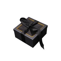 Boîte rigide en carton personnalisée de luxe, colorée, avec couvercle carré, fenêtre transparente et ruban, pour cadeaux de la Saint-Valentin
