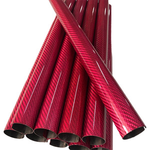 Tubo Rígido de Fibra de Carbono de Alto Rendimiento 3K Twill Color Rojo Personalizado - Product Image 2