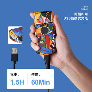 Afeitadora Eléctrica Komei con Diseño Graffiti, Recargable por USB, Portátil, de Una Sola Cuchilla, para Hombre - Product Image 3