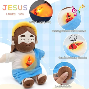 Nouvel Arrivage Lynmoe Peluche Jésus Apaisante en Coton Doux avec Son et Lumière, Anti-Stress, pour Enfants et Adultes, Noël - Product Image 3