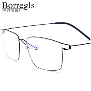 Borregls กรอบแว่นสายตาไทเทเนียมอัลลอยด์, แว่นตาผู้ชายผู้หญิงสายตาสั้นแว่นตาเกาหลี28624