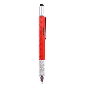 6 in 1 multi-fungsi menulis logam pintar sentuh pena untuk Stylus kepala ganda alat obeng & penggaris skala 1.0mm Logo pena - Product Image 6