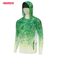 Kaus memancing bertudung Jersey memancing cepat kering kaus ikan Lengan Panjang sublimasi perlindungan matahari Uv kustom