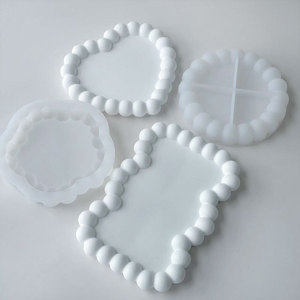 Silikon-Blasentablett Harzform, Epoxidharz-Gussform niedlicher Schmuck-Schmuck-Teller Kerzenhalterform DIY-Harzpolymer - Product Image 3