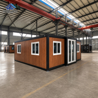 Maison préfabriquée à double aile de 20, 30 ou 40 pieds, 1 à 4 chambres, avec aménagement de salon personnalisé, maison conteneur sur mesure
