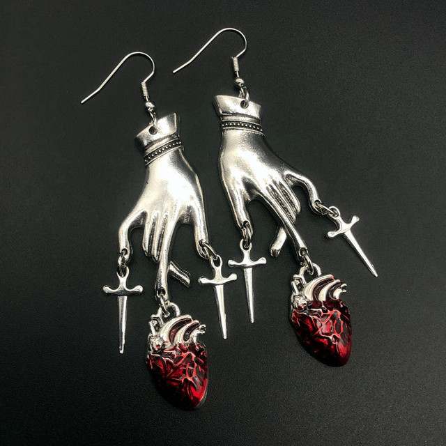 Customizing Jewelry Personalized Stainless Steel Gothic Style Feather Tassel Zircon Pendant Earrings Wholesale Bulk