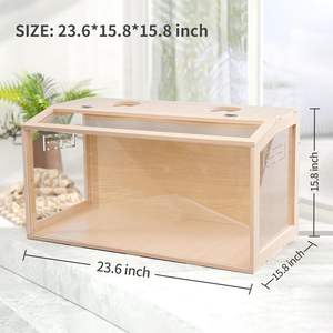 Gabbia per criceti in legno con parte superiore aperta, ben ventilata, facile da pulire, adatta per criceti syriaci, criceti nano e altri piccoli animali domestici - Product Image 3