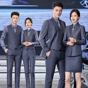 Conjunto de 4 piezas para hombre y mujer, incluye <span class=keywords><strong>ropa</strong></span> larga de oficina, tienda de <span class=keywords><strong>ropa</strong></span> de trabajo <span class=keywords><strong>formal</strong></span> de negocios ejecutivo con botones y cuello blanco - Product Image 1