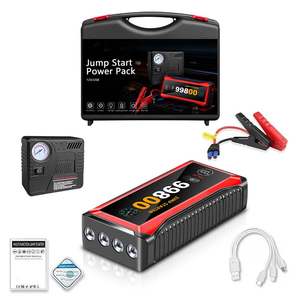 Démarreur de <span class=keywords><strong>voiture</strong></span> 99800mAh 3500A Courant de pointe Démarrage rapide avec lampe de poche Pack de démarrage Câbles de sécurité avec charge rapide USB - Product Image 2