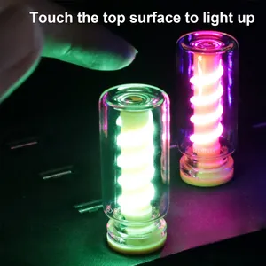 Mini mờ USB điều khiển cảm ứng <span class=keywords><strong>LED</strong></span> ánh sáng ban đêm bóng đèn DC 5V di động chiếu sáng đèn lạnh ấm cắm trại bầu không khí sợi đốt Retro - Product Image 6