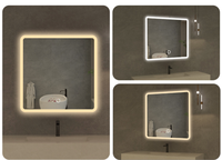 Espejo de Baño Moderno con Iluminación Frontal LED Antivaho, Interruptor Táctil Inteligente, Temperatura de Color Ajustable