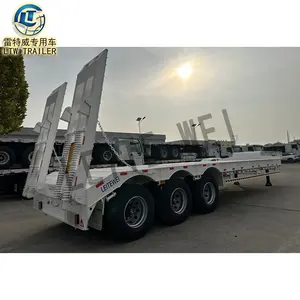 3 Axle 70 Tons 100 Ton Used Lowboy Low Bed Truck New Lowbed Semi Trailer For Sale In Nigeria